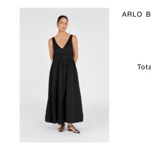 DISSH Arlo Black Sleeveless V-Neck linen Maxi Dress